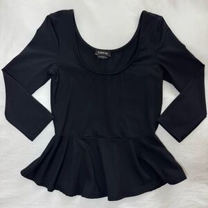 bebe Black Peplum Blouse
